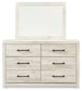 Cambeck  Panel Bed With 2 Storage Drawers With Mirrored Dresser, Chest And Nightstand