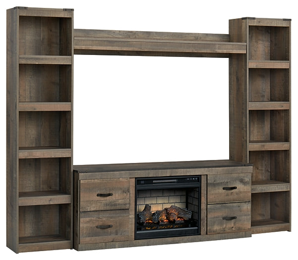 Trinell 4-Piece Entertainment Center with Electric Fireplace