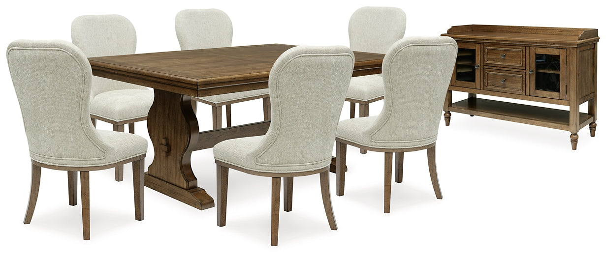 Sturlayne Dining Table and 6 Chairs with Storage