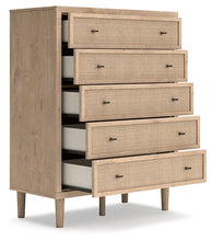 Load image into Gallery viewer, Cielden Full Upholstered Panel Bed with Mirrored Dresser, Chest and 2 Nightstands
