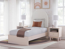 Load image into Gallery viewer, Wistenpine Twin Upholstered Panel Bed with Mirrored Dresser and 2 Nightstands
