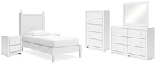 Load image into Gallery viewer, Mollviney Twin Panel Bed with Mirrored Dresser, Chest and 2 Nightstands
