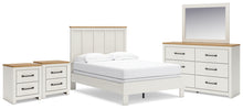 Load image into Gallery viewer, Linnocreek Full Panel Bed with Mirrored Dresser and 2 Nightstands
