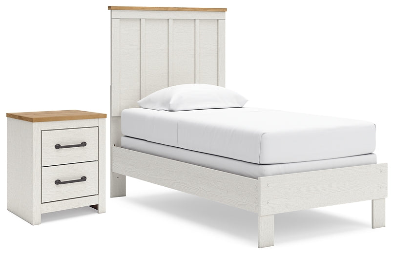 Linnocreek Twin Panel Bed with Nightstand