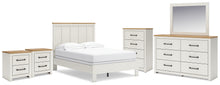 Load image into Gallery viewer, Linnocreek Full Panel Bed with Mirrored Dresser, Chest and 2 Nightstands
