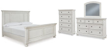 Load image into Gallery viewer, Robbinsdale King Panel Bed with Mirrored Dresser and Chest
