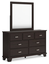 Load image into Gallery viewer, Covetown Full Panel Bed with Mirrored Dresser and Chest
