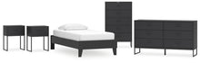 Load image into Gallery viewer, Socalle Twin Platform Bed with Dresser, Chest and 2 Nightstands
