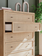 Load image into Gallery viewer, Cielden Full Upholstered Panel Bed with Mirrored Dresser, Chest and Nightstand
