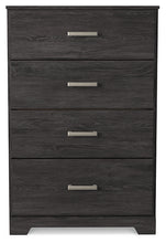 Load image into Gallery viewer, Belachime Full Panel Bed with Mirrored Dresser and Chest
