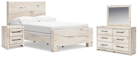 Lawroy Full Panel Bed with Mirrored Dresser and Nightstand