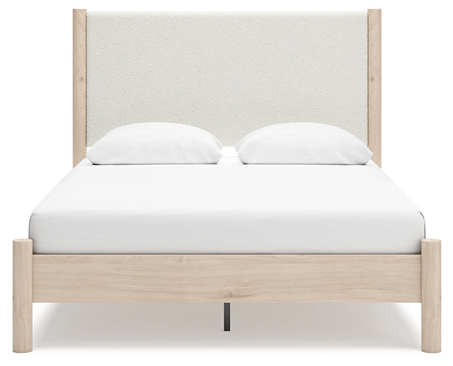 Cadmori Queen Upholstered Panel Bed with Dresser